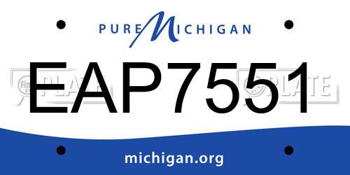 EAP7551 Michigan License Plate