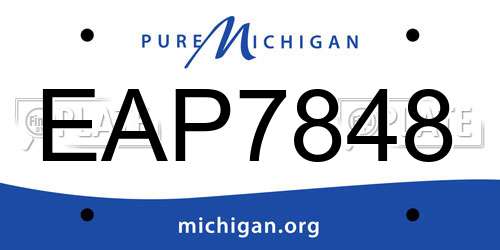 EAP7848 Michigan License Plate