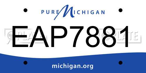 EAP7881 Michigan License Plate