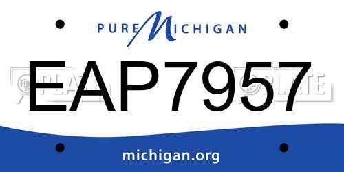 EAP7957 Michigan License Plate