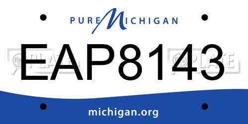 EAP8143 Michigan License Plate