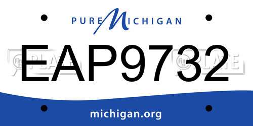 EAP9732 Michigan License Plate