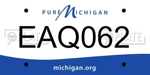 EAQ062 Michigan License Plate