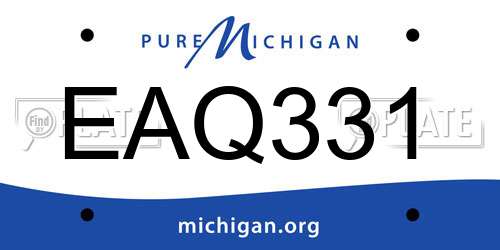 EAQ331 Michigan License Plate