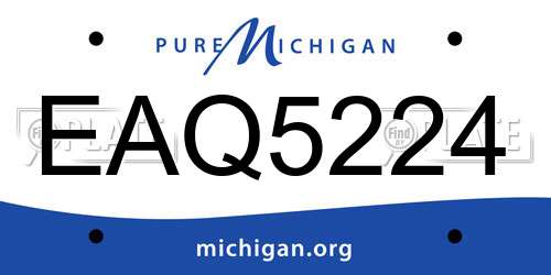 EAQ5224 Michigan License Plate