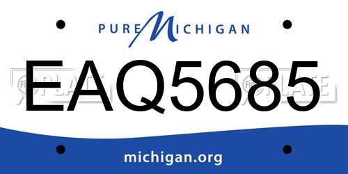 EAQ5685 Michigan License Plate