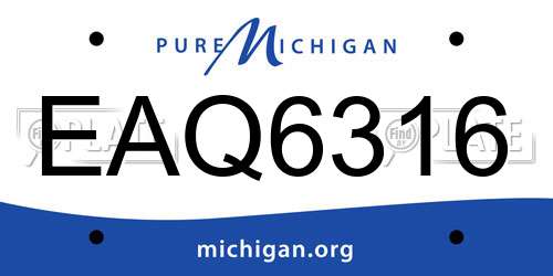 EAQ6316 Michigan License Plate