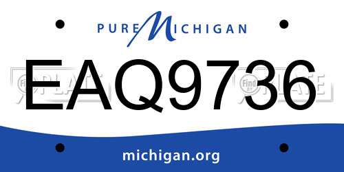 EAQ9736 Michigan License Plate
