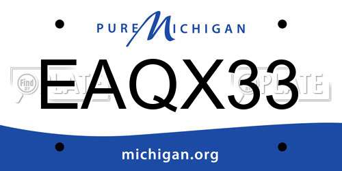 EAQX33 Michigan License Plate