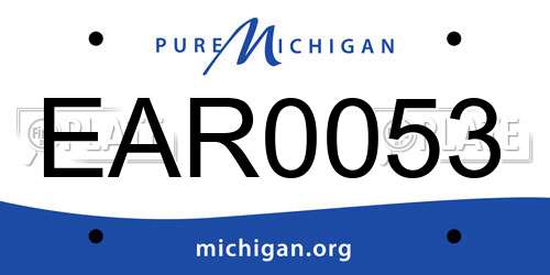 EAR0053 Michigan License Plate