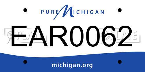 EAR0062 Michigan License Plate