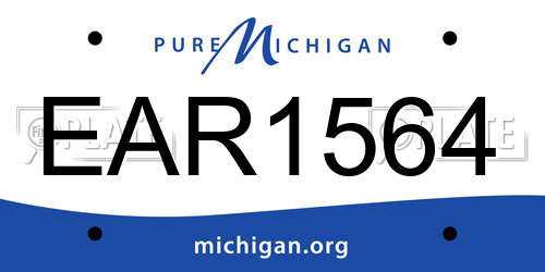 EAR1564 Michigan License Plate