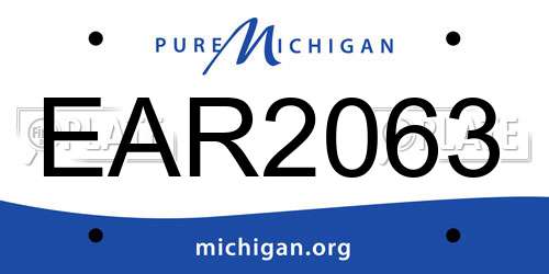 EAR2063 Michigan License Plate