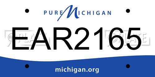 EAR2165 Michigan License Plate