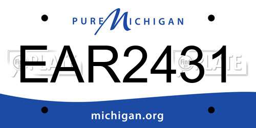 EAR2431 Michigan License Plate