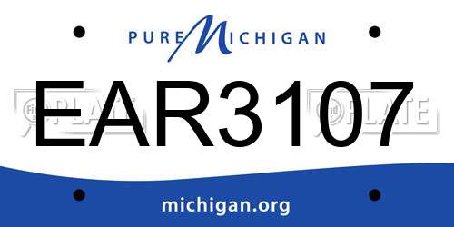 EAR3107 Michigan License Plate