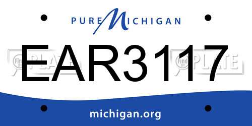 EAR3117 Michigan License Plate