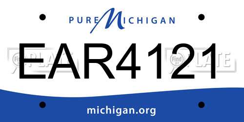 EAR4121 Michigan License Plate