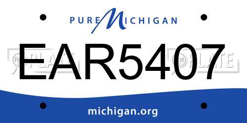 EAR5407 Michigan License Plate