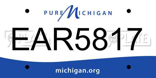 EAR5817 Michigan License Plate