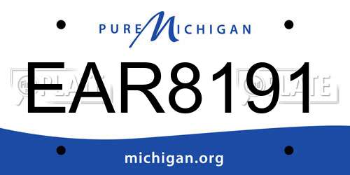 EAR8191 Michigan License Plate