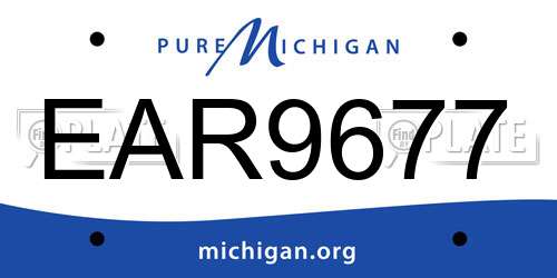 EAR9677 Michigan License Plate