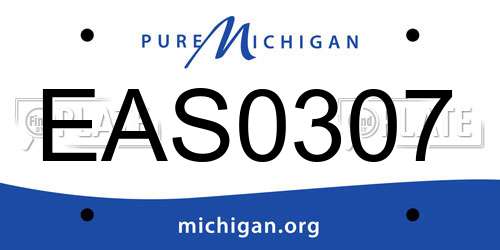 EAS0307 Michigan License Plate