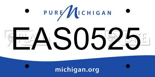 EAS0525 Michigan License Plate