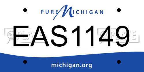 EAS1149 Michigan License Plate