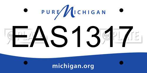 EAS1317 Michigan License Plate