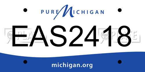 EAS2418 Michigan License Plate