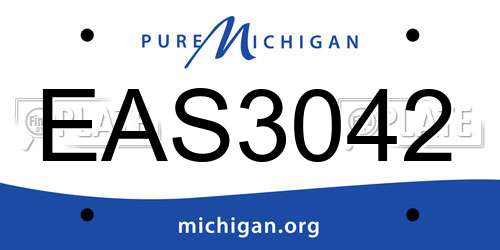 EAS3042 Michigan License Plate