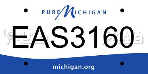 EAS3160 Michigan License Plate
