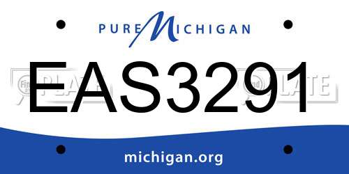 EAS3291 Michigan License Plate