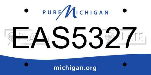 EAS5327 Michigan License Plate