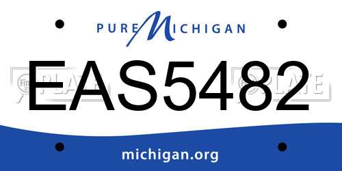EAS5482 Michigan License Plate