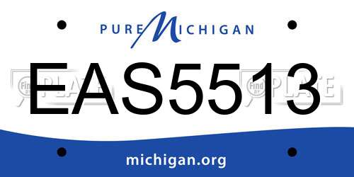EAS5513 Michigan License Plate