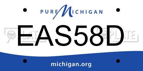 EAS58D Michigan License Plate