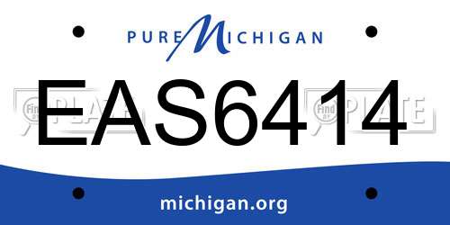 EAS6414 Michigan License Plate