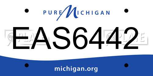 EAS6442 Michigan License Plate