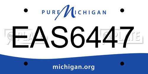 EAS6447 Michigan License Plate