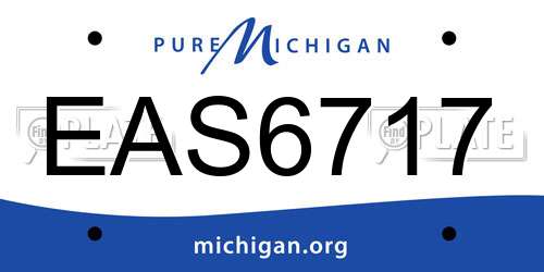 EAS6717 Michigan License Plate