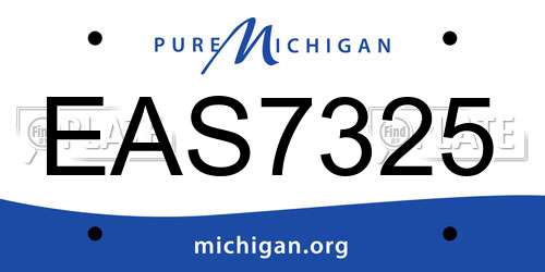 EAS7325 Michigan License Plate