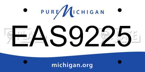 EAS9225 Michigan License Plate