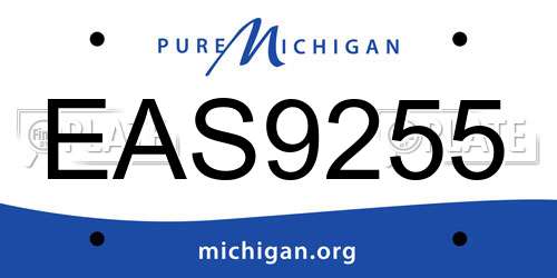 EAS9255 Michigan License Plate