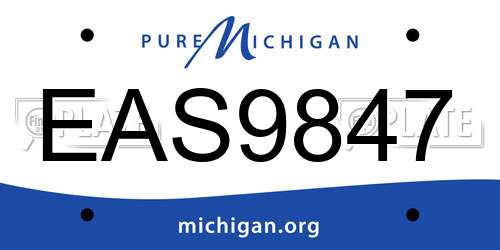 EAS9847 Michigan License Plate