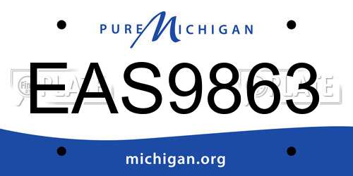 EAS9863 Michigan License Plate
