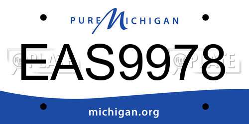 EAS9978 Michigan License Plate
