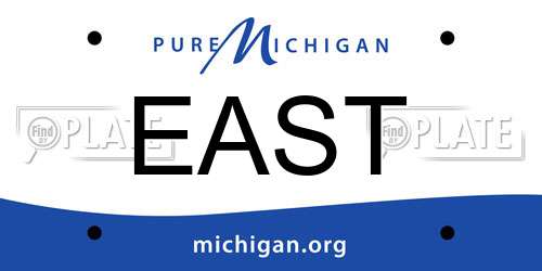 EAST Michigan License Plate