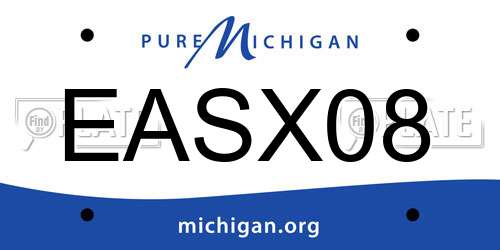 EASX08 Michigan License Plate